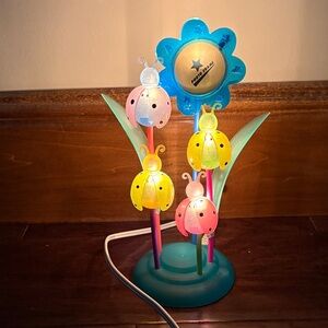 Colorful Ladybug and Flower Table Lamp